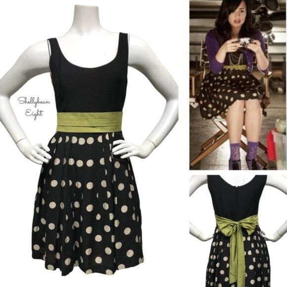 ANTHROPOLOGIE Corey Lynn Calter Slice of Lime Vintage Look Fit Flare Dress 2 XS - Picture 3 of 12